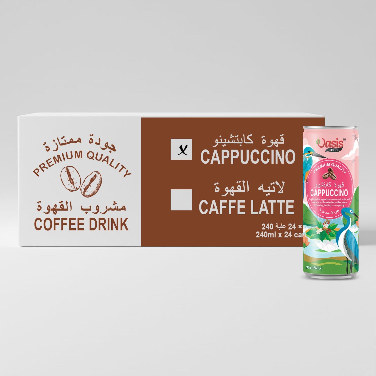 Oasis Premium Cappuccino Coffee 240ml - Carton (24 cans)