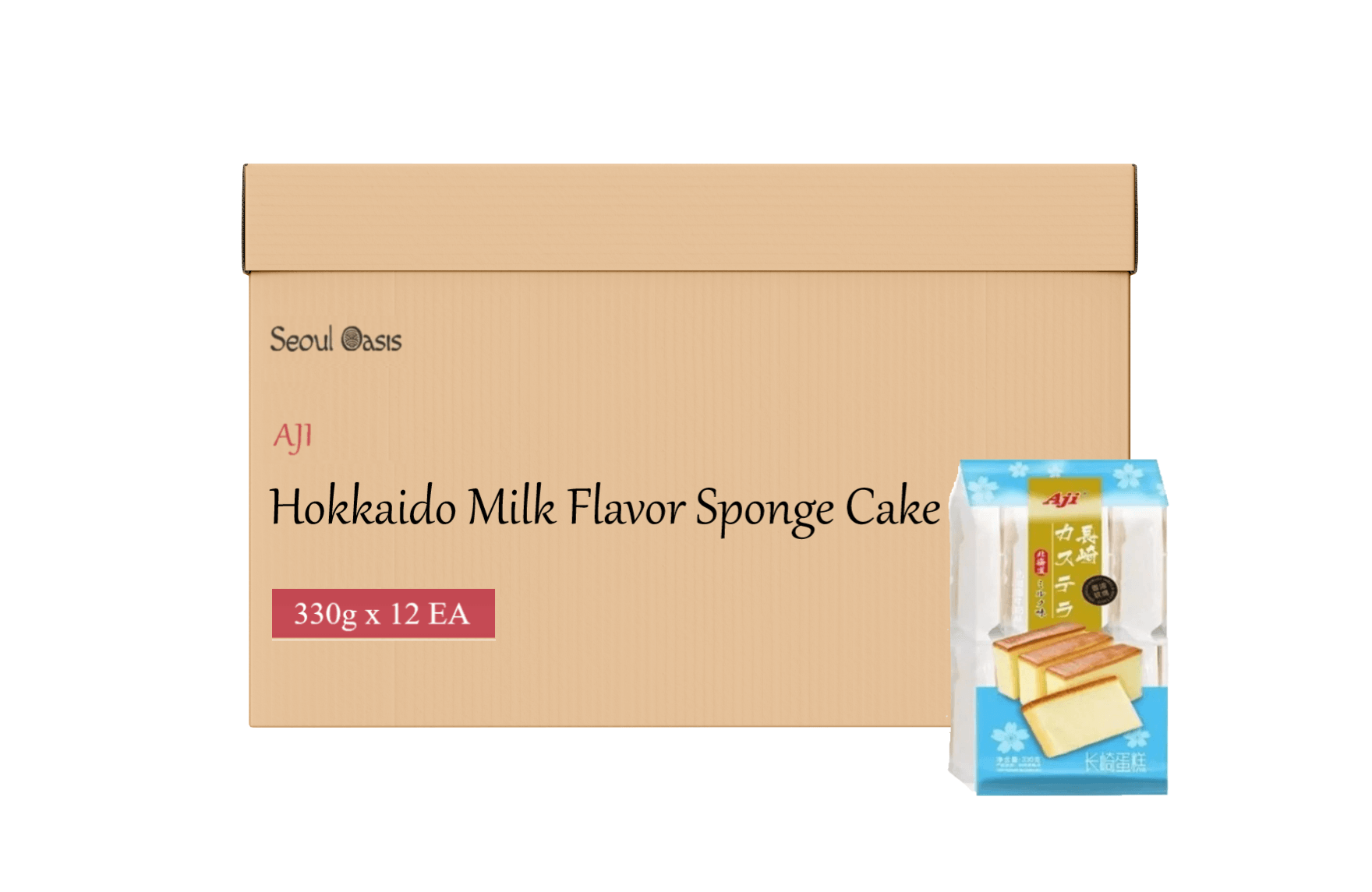 AJI Nagasaki Hokkaido Milk Flavor Sponge Cake - Carton of 12 packs - seouloasis.com - Seoul Oasis