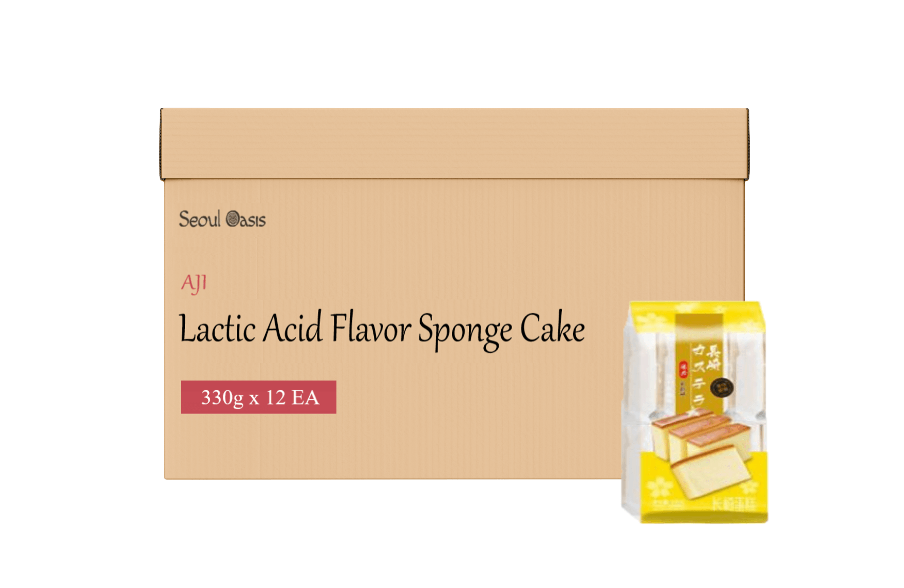 AJI Nagasaki Lactic Acid Flavor Sponge Cake - Carton of 12 packs - seouloasis.com - Seoul Oasis