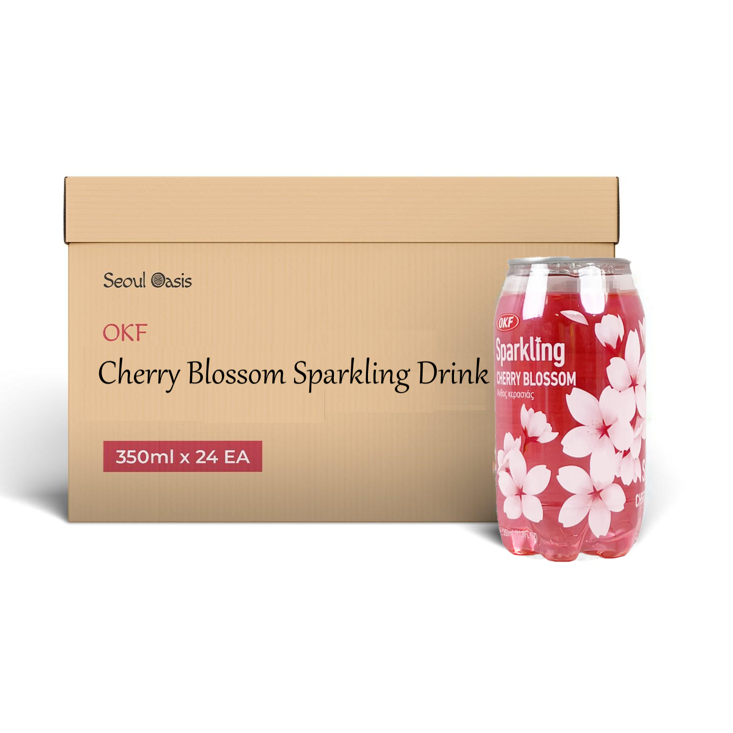 OKF Cherry Blossom Sparkling Drink 350ml - Carton of 24 cans