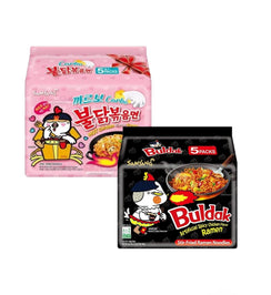 Samyang Buldak Spicy Chicken Noodles Bundle - Carbonara and Original (2 outers)