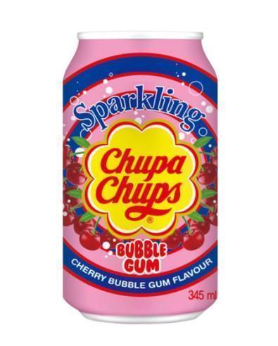 Chupa Chups Bubble Gum Flavor Sparkling Drink - 1 Carton (24 cans) - seouloasis.com - Seoul Oasis