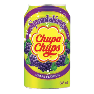 Chupa Chups Grape Flavor Sparkling Drink - 1 Carton (24 cans) - seouloasis.com - Seoul Oasis