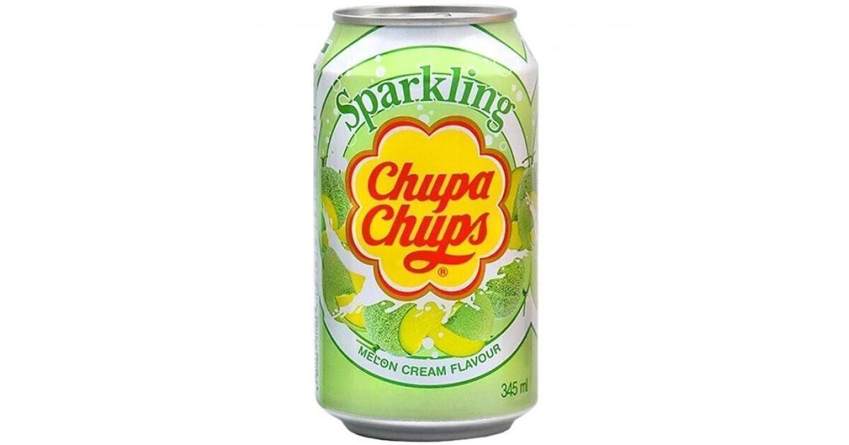 Chupa Chups Melon & Cream Flavor Sparkling Drink - Carton of 24 cans - seouloasis.com - Seoul Oasis