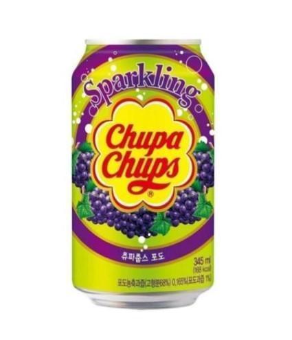 Chupa Chups Sparkling Soda Drink - Grapes (1 can) - seouloasis.com - Seoul Oasis