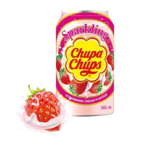 Chupa Chups Strawberry Sparkling Drink - Carton of 24 cans - seouloasis.com - Seoul Oasis