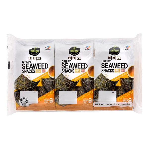 Cj Seaweed Snacks - Sesame Original Flavour 3 packs - seouloasis.com - Seoul Oasis