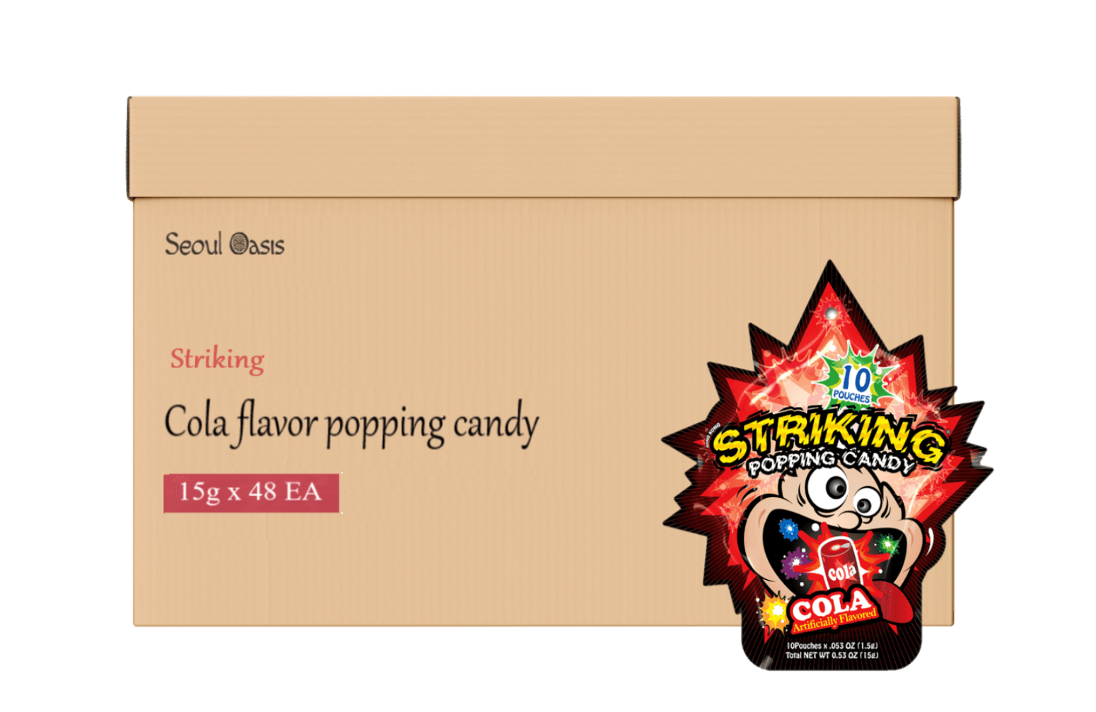 Striking Cola Flavored Popping Candy 15g - Carton of 48 packs