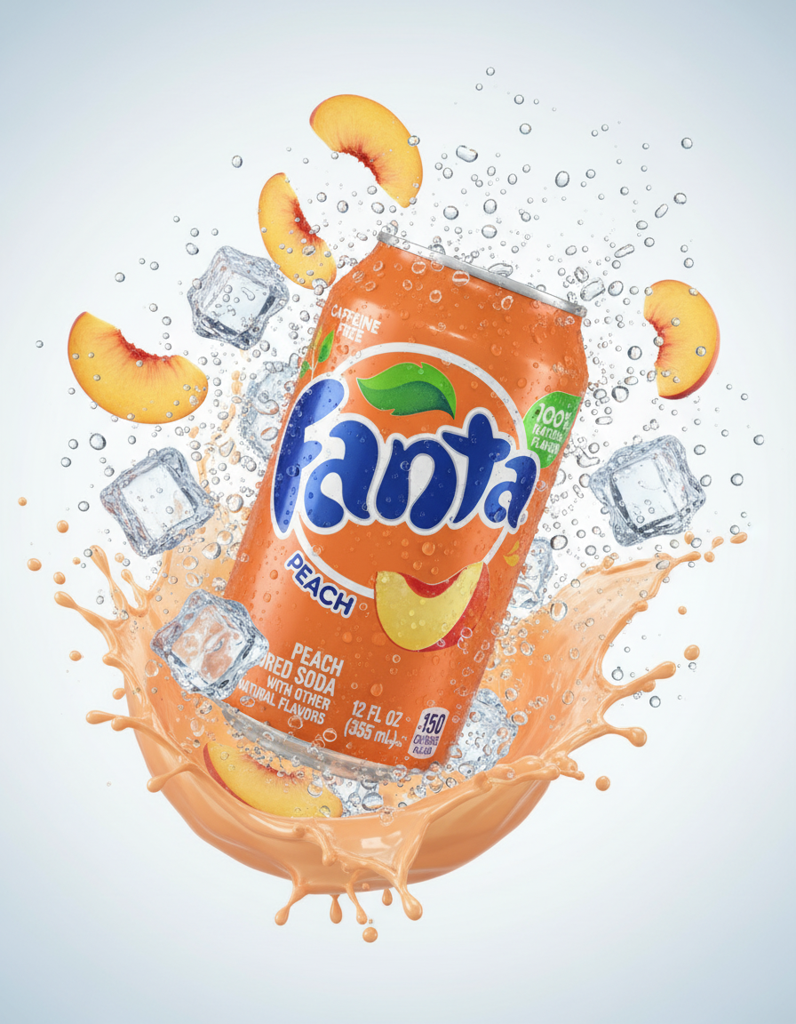 Fanta Peach Flavor Carbonated Drink - 355ml Can