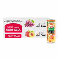 Oasis Peach Fruit Milk Carton 24 Cans, refreshing Korean beverage for kids lunchbox UAE delivery.