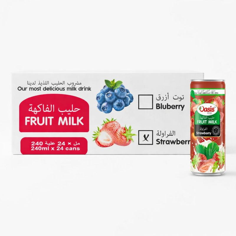 Oasis Fruit Milk Strawberry 240ml - Carton: Refreshing, creamy drink in Dubai.