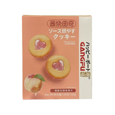 Gangfu Roasted Cookies 120g Peach Flavor - Carton of 24 packs - seouloasis.com - Seoul Oasis