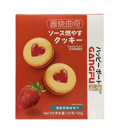 Gangfu Roasted Cookies Strawberry Flavor - 120g, single pack - seouloasis.com - Seoul Oasis