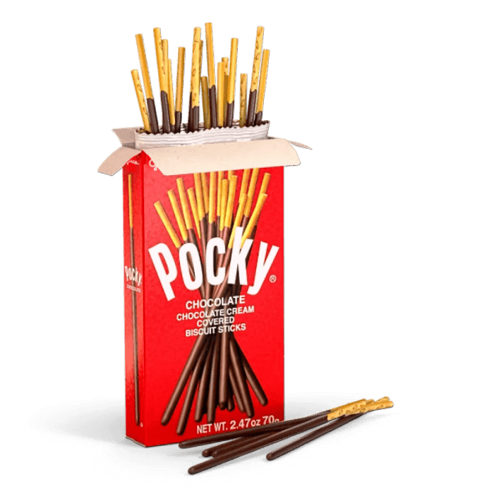 Glico Pocky Chocolate Cream Covered Biscuit Sticks - 1 Carton - seouloasis.com - Seoul Oasis