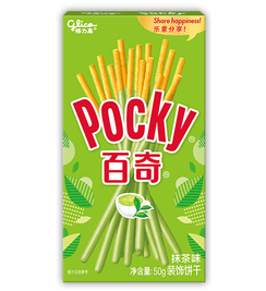 Glico Pocky Matcha Cream Covered Biscuit Sticks - 55g, Single Pack - seouloasis.com - Seoul Oasis