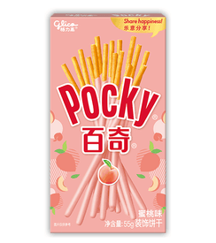 Glico Pocky Peach Cream Covered Biscuit Sticks - 55g, Single Pack - seouloasis.com - Seoul Oasis