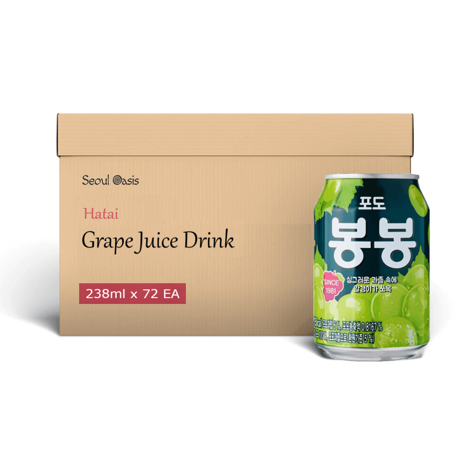 Haitai Podo Bongbong Grape Juice Drink - 1 Carton (238ml each can) - seouloasis.com - Seoul Oasis