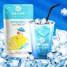 Ice Cafe Blue Lemon Ade Juice Drink 190ml - 1 Carton (50 pouches) - seouloasis.com - Seoul Oasis