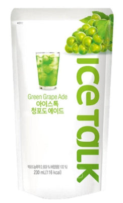 Ice Talk Green Grape Ade Juice Drink 230ml - 1 Carton (50 pouches) - seouloasis.com - Seoul Oasis