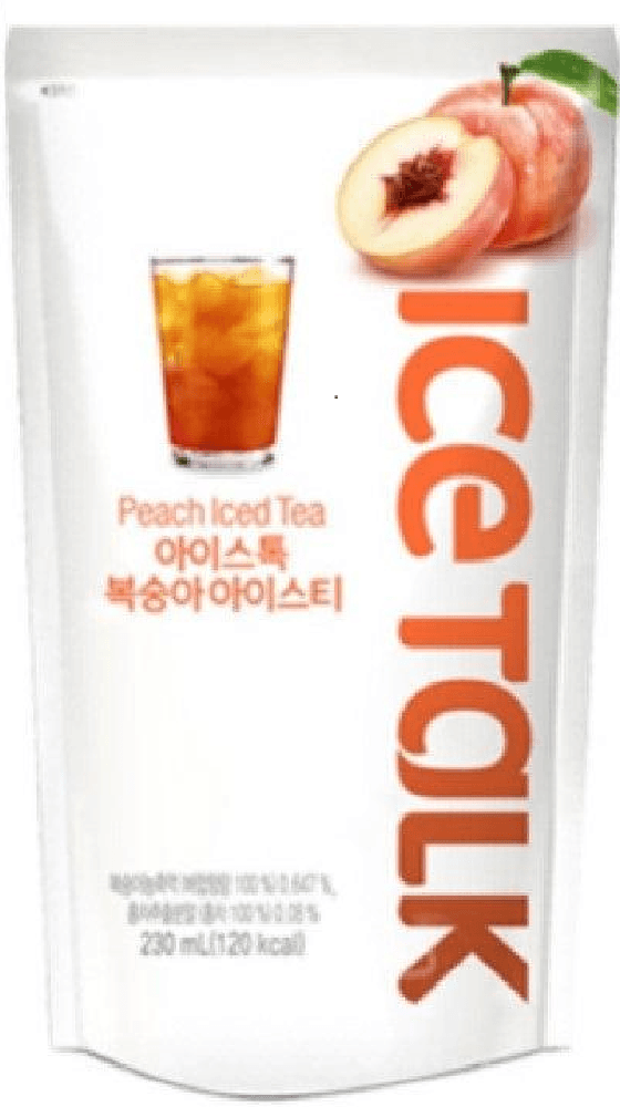 Ice Talk Peach Iced Tea - 230ml pouch - seouloasis.com - Seoul Oasis