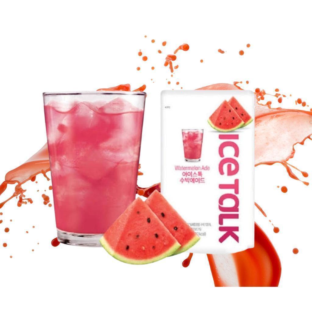 Ice Talk Watermelon Ade Juice Drink 230ml - 1 Carton (50 pouches) - seouloasis.com - Seoul Oasis