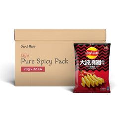 Lays Premium Pure Spicy Flavor Chips 22 Packs - 1 Carton - seouloasis.com - Seoul Oasis