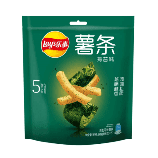 Lays Premium Seaweed Flavor French Fries 80g - seouloasis.com - Seoul Oasis