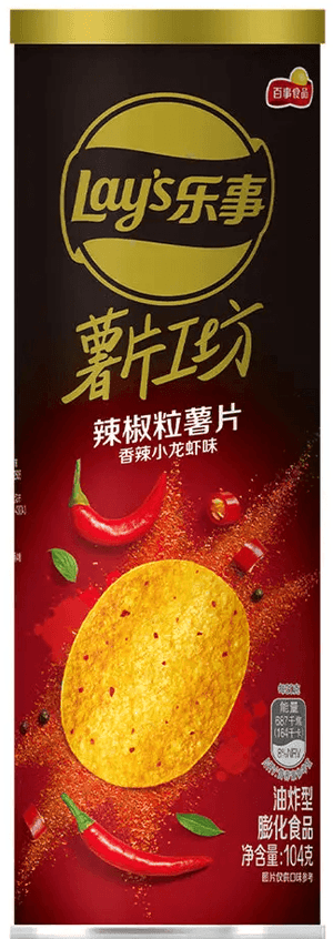 Lays Premium Spicy Crayfish Flavored Potato Chips - 104g, 1 Can - seouloasis.com - Seoul Oasis