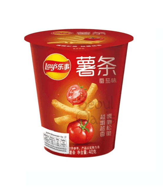 Lays Premium Tomato Flavor French Fries - 1 carton (40g x 40 cups) - seouloasis.com - Seoul Oasis