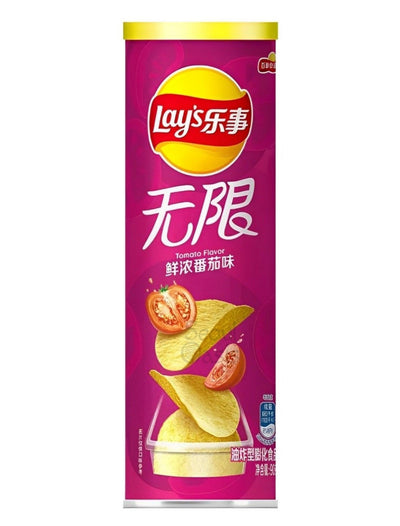 Lays Premium Tomato Flavored Potato Chips - 1 Carton (104g x 24pcs) - seouloasis.com - Seoul Oasis