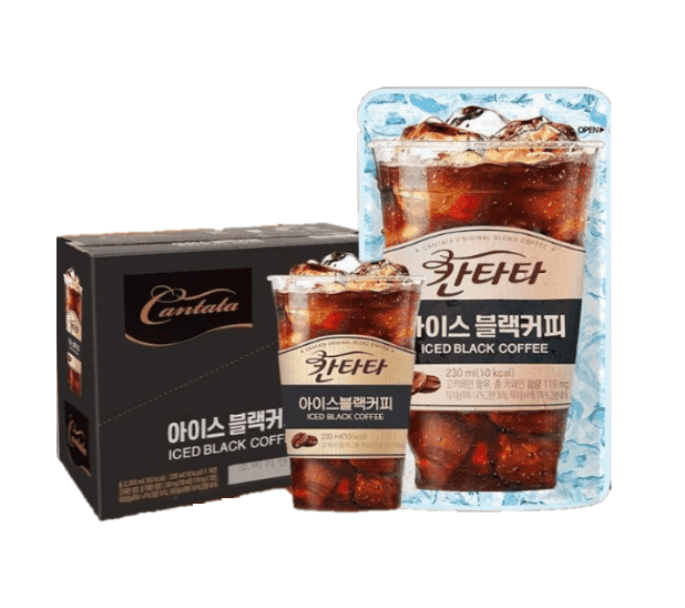 Lotte Cantata Original Iced Black Coffee Drink 230ml x 10 packs (1 outer) - seouloasis.com - Seoul Oasis