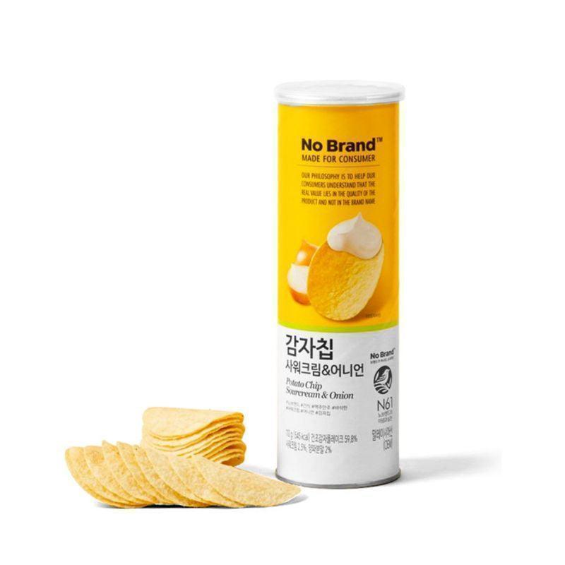 No Brand Sour Cream & Onion Flavor Potato Chips 106g - 1 Carton (24 cans) - seouloasis.com - Seoul Oasis