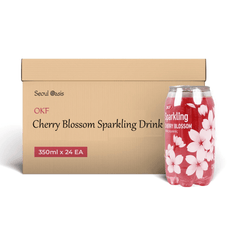 OKF Cherry Blossom Sparkling Drink 350ml - Carton of 24 cans - seouloasis.com - Seoul Oasis