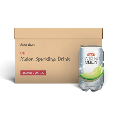 OKF Melon Sparkling Drink - 1 Carton (24 Cans) - seouloasis.com - Seoul Oasis