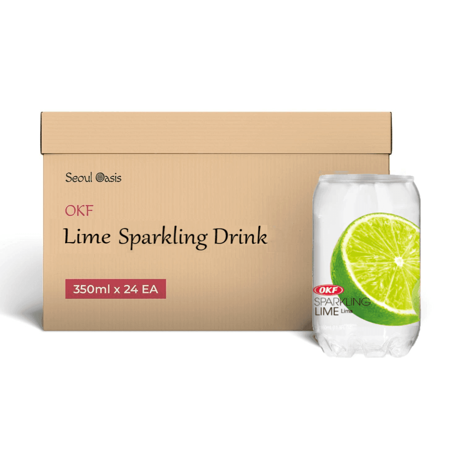 OKF Sparkling Lime Drink 350ml - Carton of 24 cans - seouloasis.com - Seoul Oasis