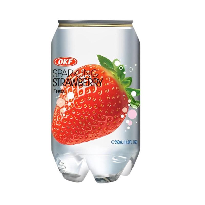 OKF Strawberry Sparkling Drink - 350ml Can - seouloasis.com - Seoul Oasis