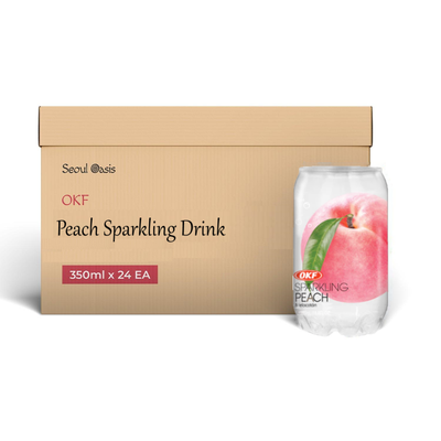 OKF Peach Sparkling Drink 350ml - Carton of 24 cans