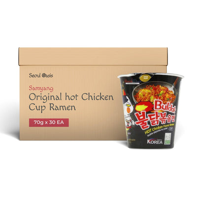 Samyang Buldak Original Hot Chicken Ramen Cup 70g - 1 Carton (30pcs) - seouloasis.com - Seoul Oasis