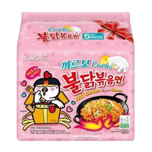 Samyang Buldak Spicy Chicken Noodles Bundle - Carbonara and Original (2 outers) - seouloasis.com - Seoul Oasis