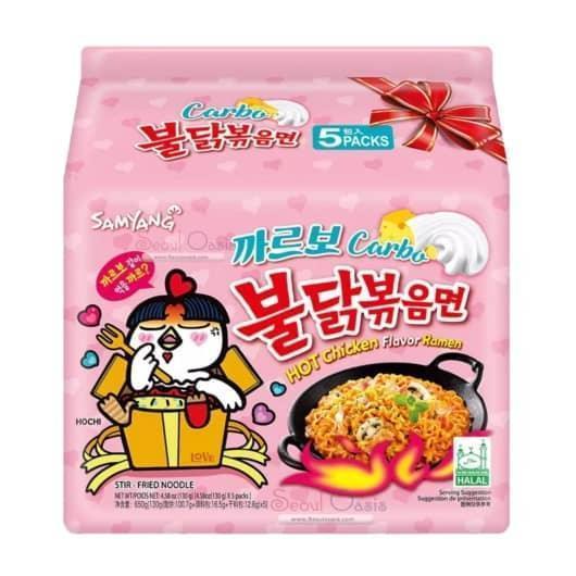 Samyang Buldak Spicy Chicken Noodles Bundle - Carbonara and Original (2 outers) - seouloasis.com - Seoul Oasis