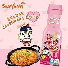 Samyang Carbonara Hot Chicken Flavor Spicy Sauce - 200g Bottle - seouloasis.com - Seoul Oasis