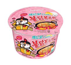 Samyang Carbonara Hot Chicken Ramen Noodles 105g - Single Cup - seouloasis.com - Seoul Oasis