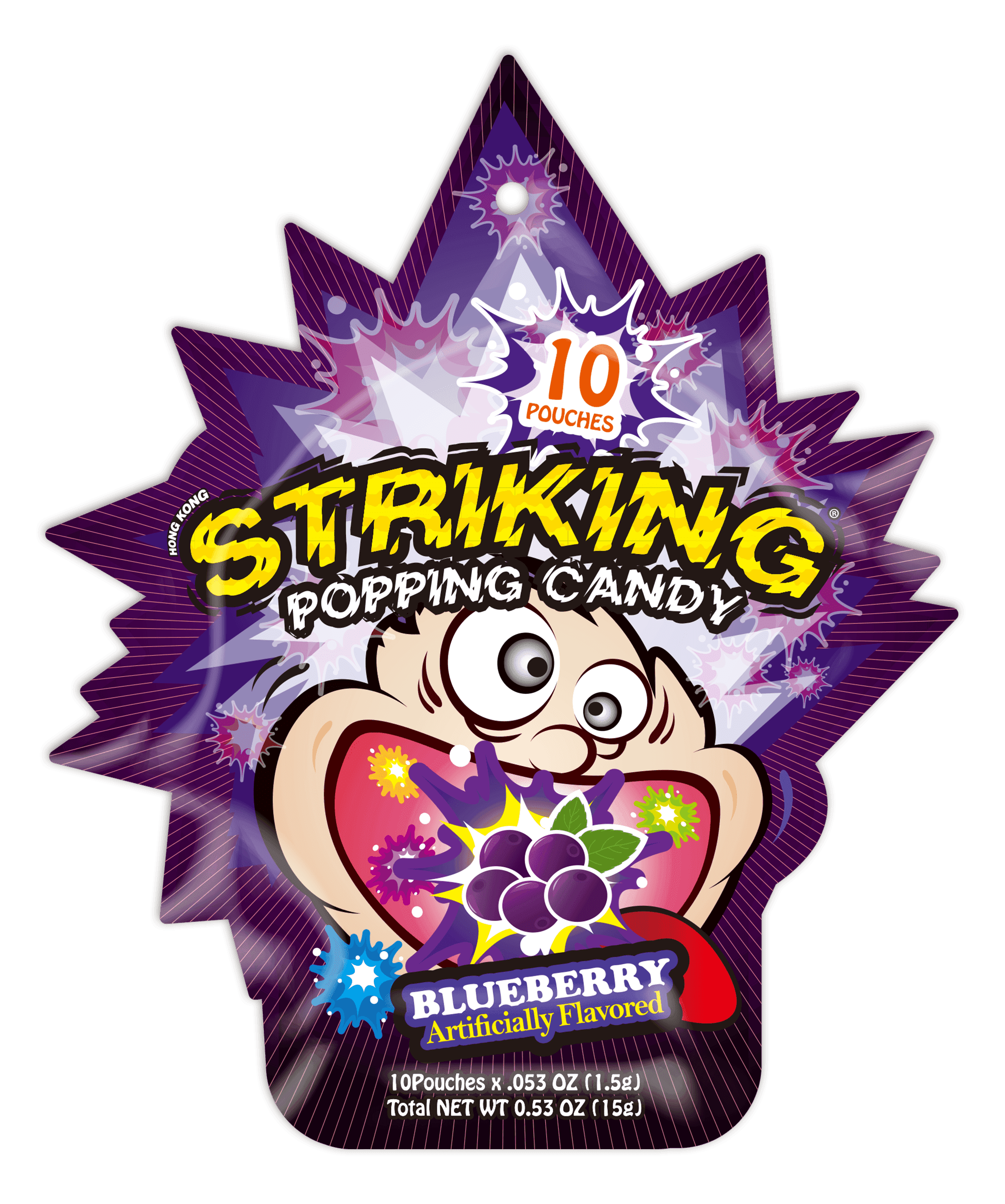 Striking Blueberry Flavored Popping Candy 15g - Carton of 48 packs - seouloasis.com - Seoul Oasis