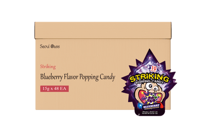 Striking Blueberry Flavored Popping Candy 15g - Carton of 48 packs - seouloasis.com - Seoul Oasis