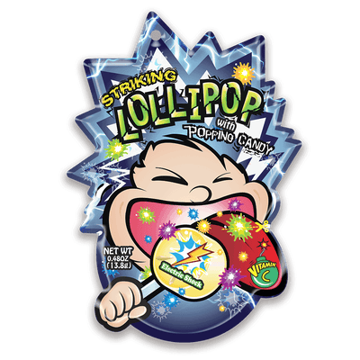 Striking Electric Shock Flavored Lollipop 13.8g - 1 carton (192 packs) - seouloasis.com - Seoul Oasis