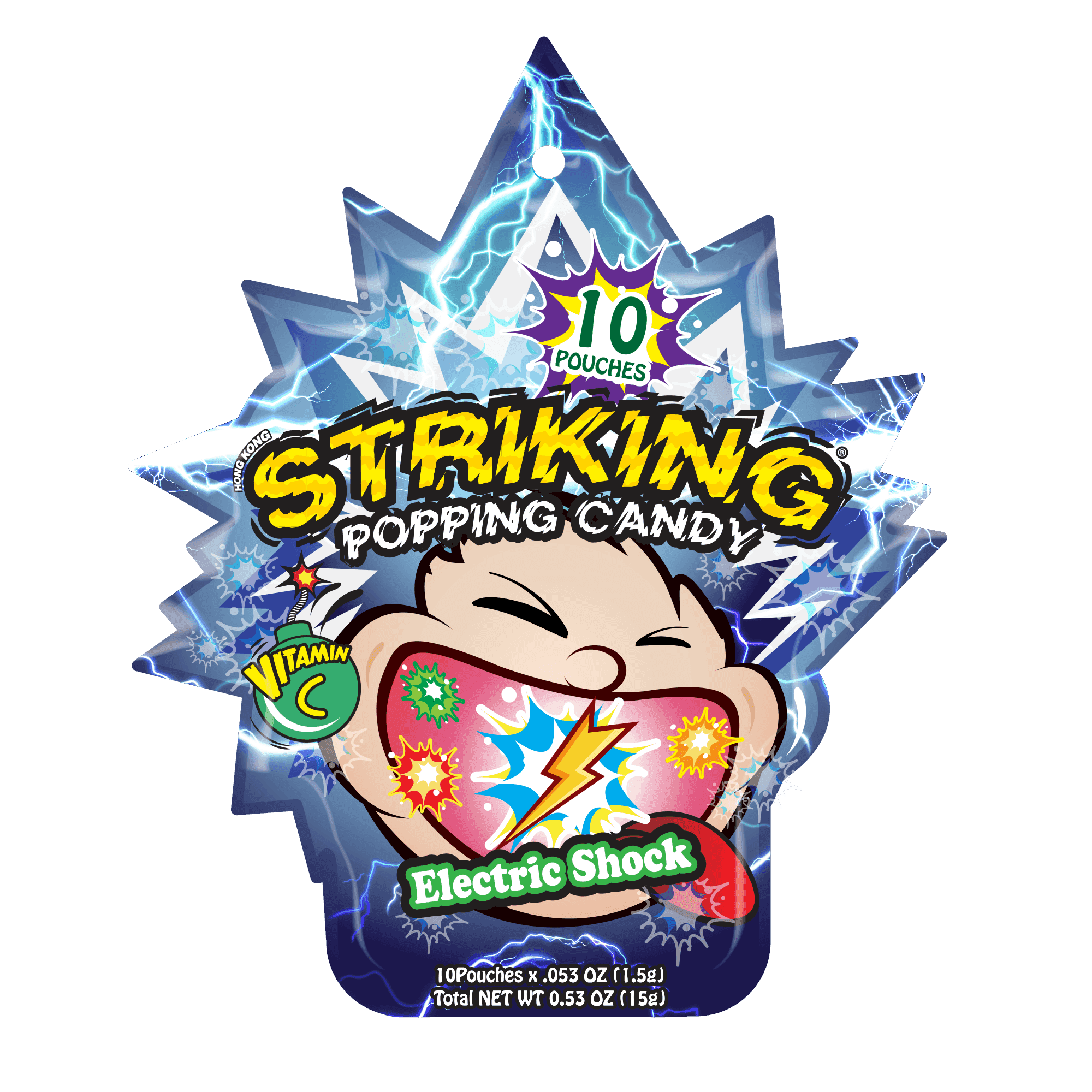 Striking Electric Shock Flavored Popping Candy 15g - Carton of 48 packs - seouloasis.com - Seoul Oasis