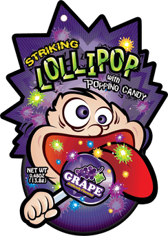 Striking Grapes Flavored Lollipop 13.8g - 1 carton (192 packs) - seouloasis.com - Seoul Oasis