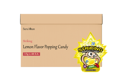 Striking Lemon Flavored Popping Candy 15g - Carton of 48 packs - seouloasis.com - Seoul Oasis