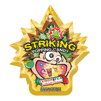 Striking Lemon Tea Flavored Popping Candy 15g - Carton of 48 packs - seouloasis.com - Seoul Oasis