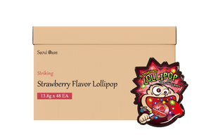 Striking Lollipop Strawberry Flavor - 1 box (13.8g x 48 packs) - seouloasis.com - Seoul Oasis